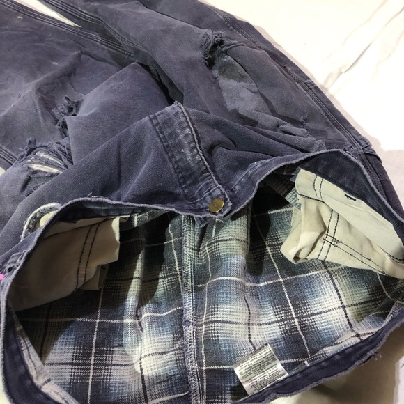 Carhartt Canvas Duck Flannel Blanket Lined Distressed Grunge Workwear 36 - Picture 8 of 12